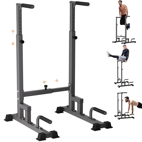 Dip Bar Attachment for 2"x2" Squat Rack, Heavy Duty Power Rack Attachment with 5/8" or 1" Hole - color: Black