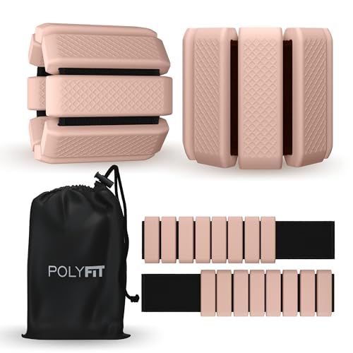 Polyfit Wrist & Ankle Weights - 1 Pair - Wearable Ankle Weights for Women and Men - Wearable Bracelet for Exercise, Yoga, Walking, Running, Dance, Barre, Pilates, Cardio, Aerobics - color: PEACH