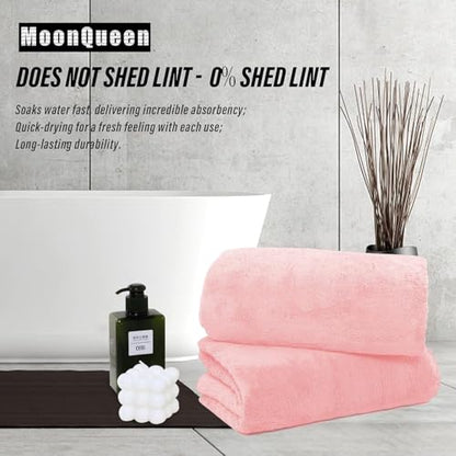 Microfiber Bath Towel 35x70in - Ultra Soft Quick Dry, Lightweight for Gym, Spa, Travel | Hotel Grade & Multi-Use| Single Pack - color: Pink, size: 35*70 Inches