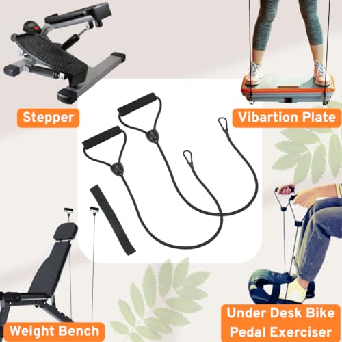 1 Pair Stepper Resistance Bands with Handles & Connecting Strap – Workout & Exercise Bands for Strength Training, Muscle Toning, Home Gym Fitness Equipment