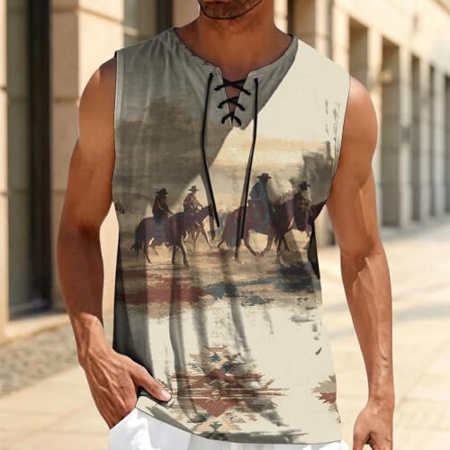 domirica Mens Summer Casual Sleeveless Shirts Plus Size Oversized Trendy Lightweight Pull On Tank Top - color: View, size: XX-Large