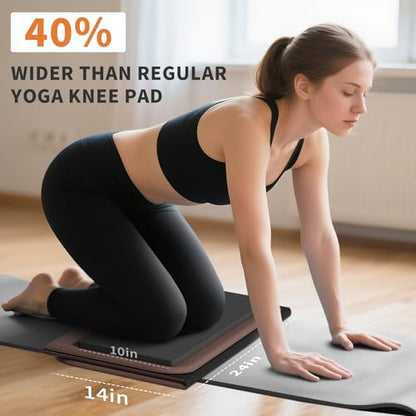 Foldable Exercise Pad for Gym or Home Use, (1.2" x 14"x 24"）Extra Thick and Wide Multi-Functional Knee Pad Cushion & Push Up Mat for Man Woman Kids, Non-Toxic POE Kids Yoga Mat, Lightweight Elbow Cushion for Yoga, Pilates