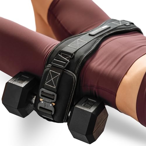 JACKED ASS BELT Premium Hip Thrust Belt + Badonka Band Protective Sleeves Premium Glute & Hip Abductor Bundle (Includes 3 Fabric Booty Bands)