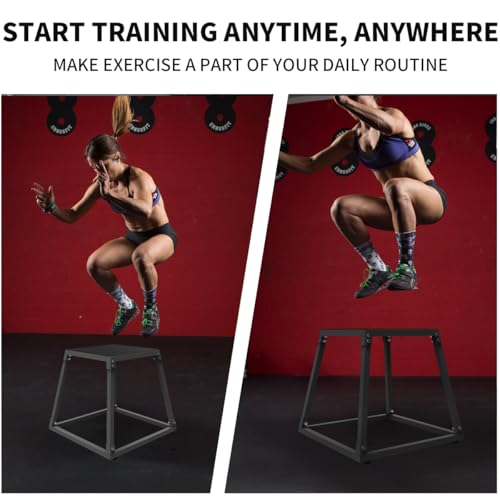 Plyo Box Jump Platforms, 12/18/24/30 Inch Single and Set Plyometric Jumping Box for Men and Women for Home Gym - color: Black Set-12/18/24/30"