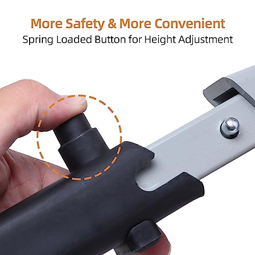 Homeon Wheels RV Step Stool, Adjustable Height Aluminum Folding Platform with Non-Slip Rubber Feet, Reflective Stripe, Handle, RV T Level, for Trailer, Truck, Outdoor - color: Slivergray