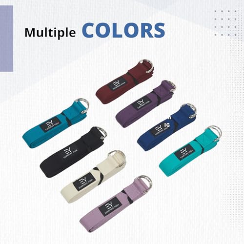 Everyday Yoga Strap with Metal D-Ring Athletic Stretching, 6ft/8ft/10ft - color: Natural, size: 6 Foot