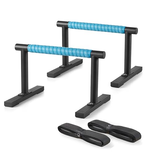 Strength Training Parallettes I-Sit Push Up Bars, Pushup Handles Calisthenics Equipment for Home Workout, Anti-slip Gymnastics Bars, Handstand & Dip Bar for Outdoor Exercise - color: Black