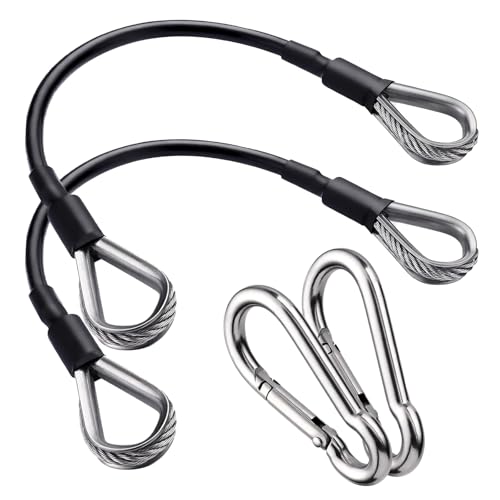 2PCS Gym Cable Extension,Replacement Cable Machine Accessories,Cable Pulley Attachments for Gym -Thick 5mm(0.2inch) Heavy Duty Steel Wire Rope for Home Gym Cable, Leg Extensions Machine