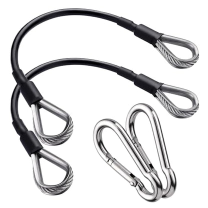 2PCS Gym Cable Extension,Replacement Cable Machine Accessories,Cable Pulley Attachments for Gym -Thick 5mm(0.2inch) Heavy Duty Steel Wire Rope for Home Gym Cable, Leg Extensions Machine
