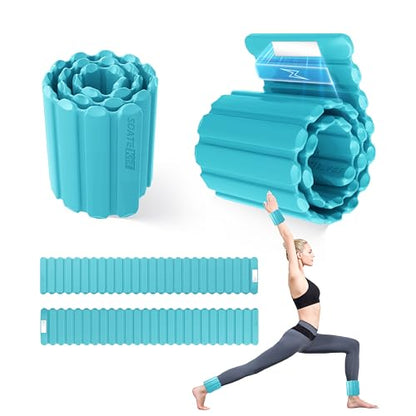 Wrist and Ankle Weights for Women & Men 2 Pack (1lb Each), Adjustable Silicone Wearable Arm & Leg Weights for Pilates, Gym, Yoga, Cardio, Strength Training - color: Magnetic Blue