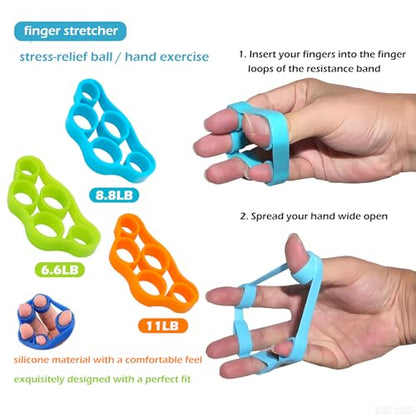 Hand Therapy Putty Kit, Grip Strength Trainer, Forearm Strengthener, Stress Balls, Hand Strengthening Devices 13Pcs Set Grip Strength, Dexterity, Mobility, Injury Stress Relief