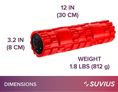 Electric Vibrating Rechargeable Foam Roller - 4 Intensity Levels for Firm Battery-Powered Deep Tissue Recovery, Training, Massage - Therapeutic Back and Muscle Massage Roller