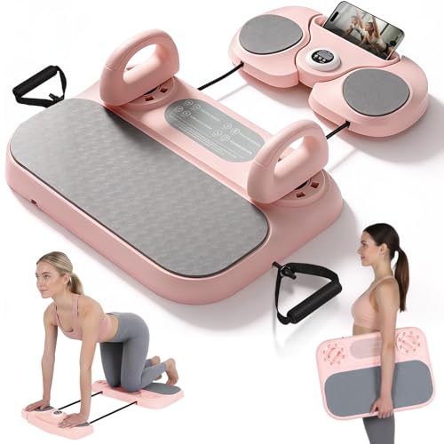 Pilates Board, 6-in-1 Pilates Reformer for Core & Full Body Workout, Portable Home Gym Equipment with Smart LED Digital Display, Pilates Trainer for Women, Beginners