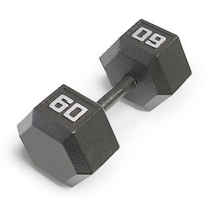 Marcy Cast Iron Hex Dumbbells Collection - Available size from 3-lb to 100-lb, SOLD INDIVIDUALLY - style: 60lbs