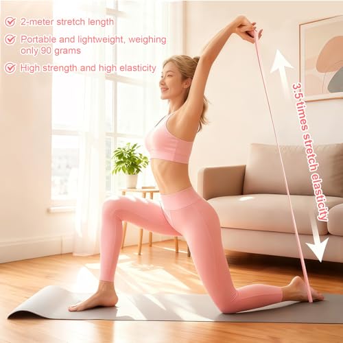 8 Resistance Band for Women, 2 Pcs Exercise Bands Resistance Bands with Handles, Portable 8 Shaped Exercise Band Stretch Bands for Strength Training Yoga Pilates