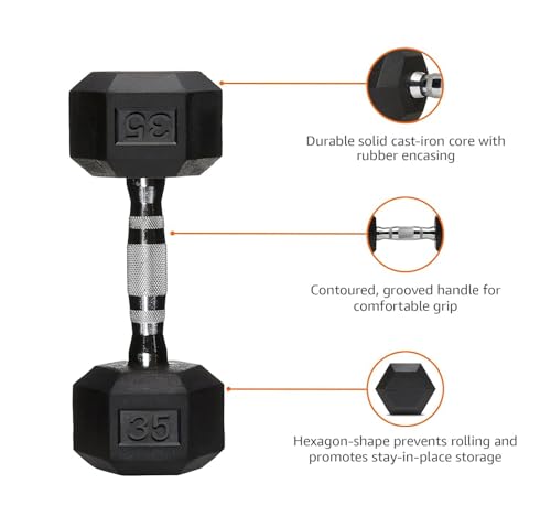6-10 Pair Iron and Rubber Dumbbell Set 350/450 and 550 lbs 5-50 lbs Hand Free Weight for Strength Hex Coated Weights with Vertical Storage Rack Home Gym 5-50 lb - Black