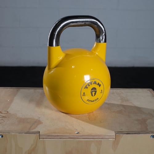 Titan Fitness Competition Kettlebell, Single Piece Casting, KG Markings, Full Body Workout - size: 18.0 Pounds