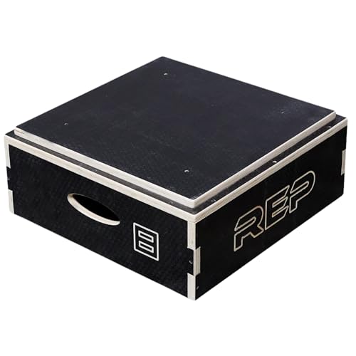 Rep Wooden Plyo Box | Stackable Jump Platforms for Home Gym Workouts | Multiple Height Options from 4, 6.8 and 12" Exercise Step Up Boxes for CrossFit & Plyometric Training | Durable Fitness Equipment