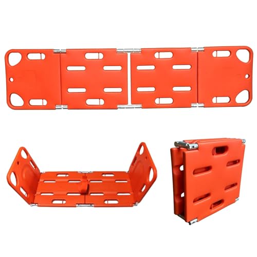 Foldable Spine Board, Stretcher Backboard for Patient, Water Floating Scoop Stretcher EMT Immobilization Portable Transport Rescue Plastics for Emergency Medicine,4Folds