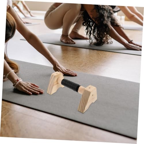 FOMIYES Wood Push up Bars Parallel Parallettes Beech Wood Non-slip Floor Handles for Men Women Strength Training Calisthenics Home Gym Equipment (2pcs, 30cm)