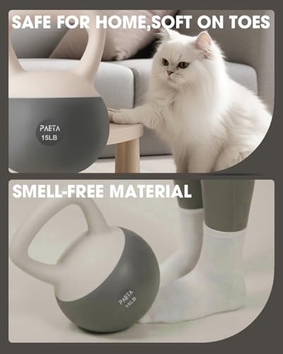 PAETA Soft Kettlebell for Home Fitness – Anti-Slip Grip & Wide Handle Design,Soft Kettlebell Set, Gentle Floor-Friendly Impact – 10lbs, 15lbs, 20lbs, for Home Functional Training - color: 20lbs Green