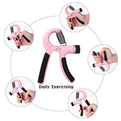 Grip Strength Trainer-2 Pack Hand Grip Strengthener Adjustable Resistance Range 20-90 lbs Non-Slip Hand Grip, Hand Gripper Exerciser, Wrist Strengthener for Forearm Grip Workout