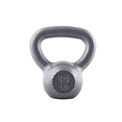 WF Athletic Supply Hammerstone Painted Cast Iron Kettlebells, Home & Gym Equipment, Great for Strength Training, Full Body Workout & Crossfit Training, Color & Size Options Available in 10-80 Pounds - color: a. 10lb - Grey