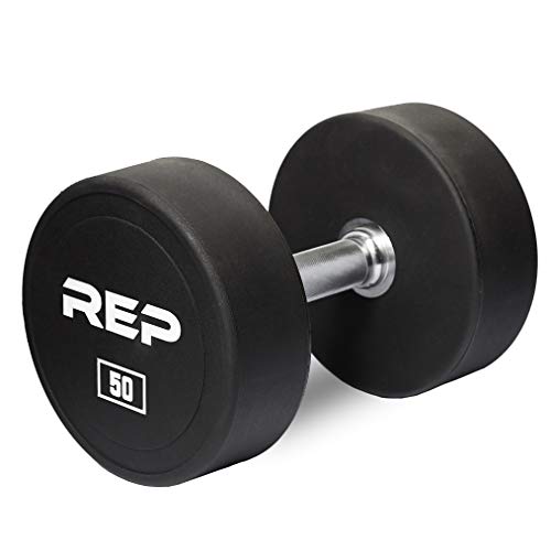 REP Fitness Urethane Coated Round Dumbbells, 5 to 100 lbs, Singles or Pairs, With or Without Rack, Steel Core, Rubber Encased, Chrome Handles, Professional Weights for Home Gym Strength Training - style: 55-75 lb set