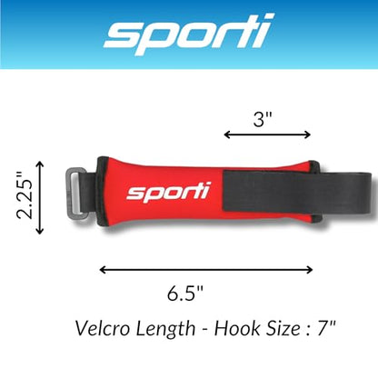 Sporti Fitness Wrist Weights - Water Weights for Aqua Belt Pool Exercise, Comfortable Fit - color: Wrist Weight - Red - 1lb