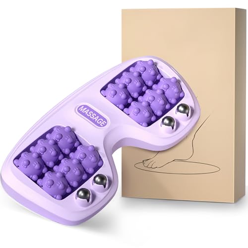 Foot Massager Roller for Plantar Fasciitis Relief, Dual Foot Acupressure Therapy for Pain Relief, Stress Relief and Improved Circulation, Portable Reflexology Tool for Home and Office Use
