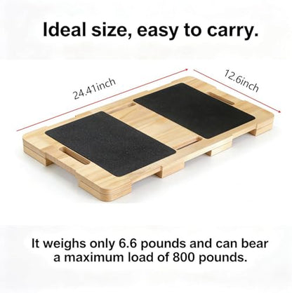Wood Resistance Band Platform Base, Fitness Exercise Board Footplate for Home Gym Workout