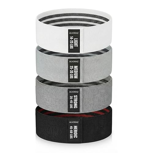 Fabric Resistance Bands for Squats, Glutes & Legs – 3‑Level Non‑Slip Booty Bands Set – Thick Loop Bands for Women & Men – Home Workout, Pilates & Yoga - color: Cream, Grey, Black