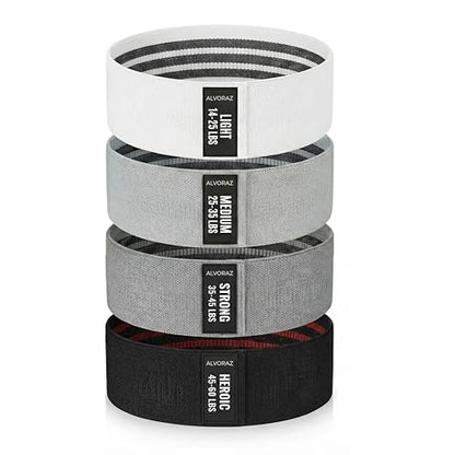 Fabric Resistance Bands for Squats, Glutes & Legs – 3‑Level Non‑Slip Booty Bands Set – Thick Loop Bands for Women & Men – Home Workout, Pilates & Yoga - color: Cream, Grey, Black