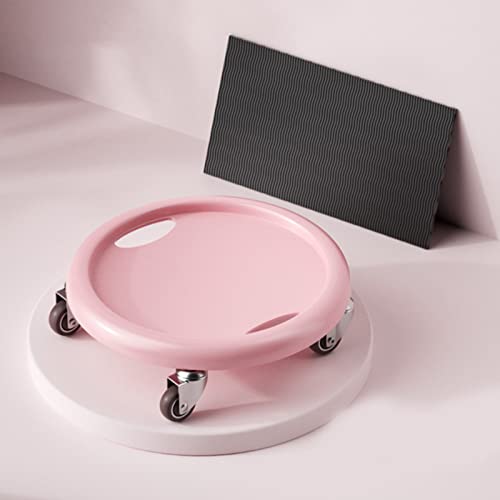 Core Slider, PU Plastic Metal Ab Workout Sliding Disc with 4 Universal Rollers, Exercise Core Slider for Home Gym Floor Training, Abdominal Workout for Adults - color: Pink
