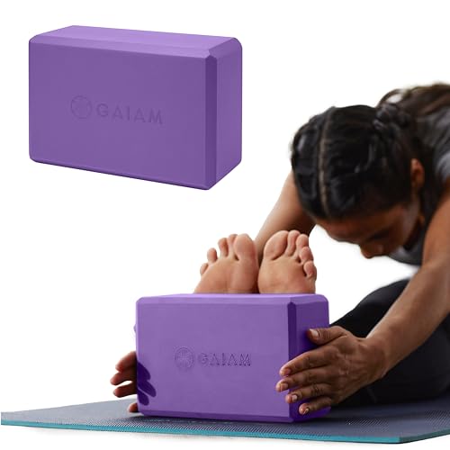 Gaiam Yoga Block - Supportive Latex-Free Eva Foam - Soft Non-Slip Surface with Beveled Edges for Yoga, Pilates, Meditation - color: Deep Purple, style: 1 Block