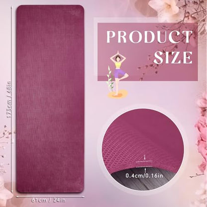 Timgle 6 Pack Yoga Mats Bulk 68 x 24 Inches Non Slip Exercise Yoga Mat 4 mm Thick Anti Slip Tear Resistant Sports Gym for Fitness Stretching Home Workout and Studio