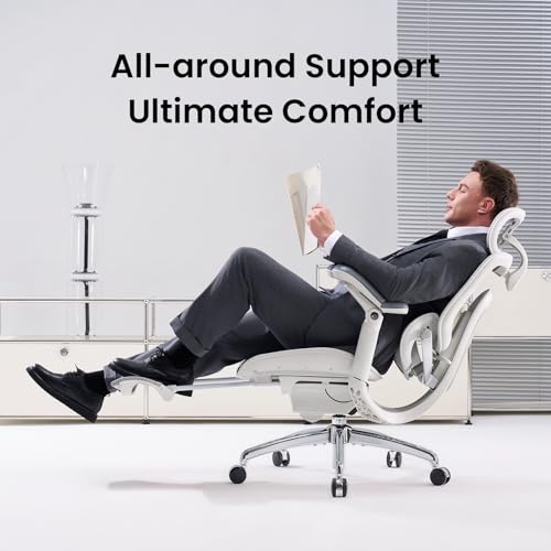 SIHOO Doro C300 Pro V2 Ergonomic Office Chair with Footrest, 2 Packs, Grey - color: Grey, size: Pack of 2