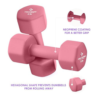 Neoprene Coated Dumbbell Sets of 2, Hand weight Dumbbells Anti-roll, Anti-Slip, Hexagon Shape for Strength Training Exercises Dumbbell Pairs for Men and Women, Ideal for Home Gym