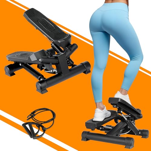 YSSOA Mini Stepper with Resistance Band - color: Black