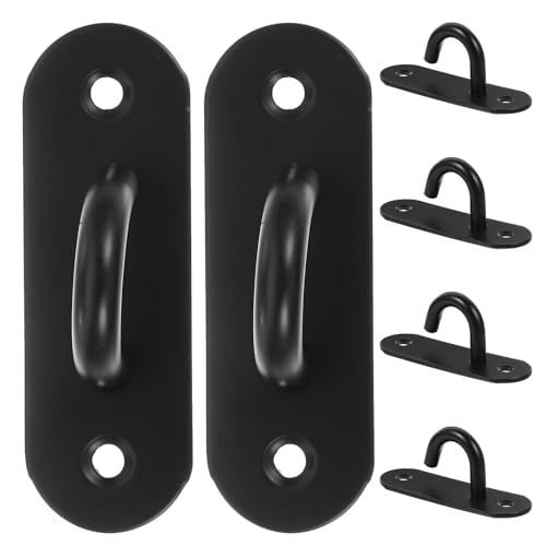 6pcs Stainless Steel Resistance Band Wall Anchors and Exercise Band Door Hooks, Large Open Eye Plate for Gym Workout, Yoga Strap Mounts for Home Fitness Training