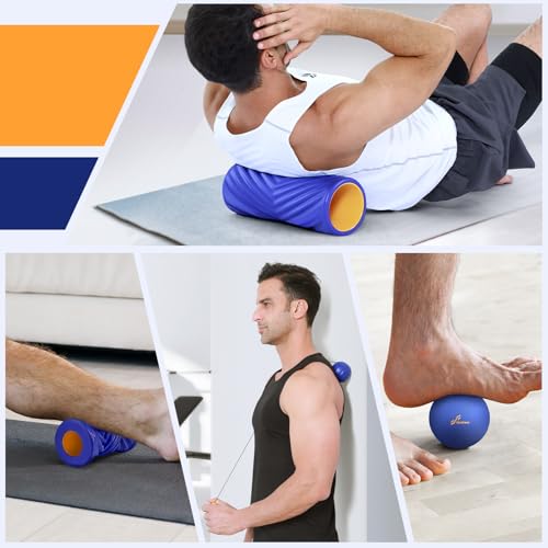 Sportneer 4 in 1 Pilates Foam Roller Muscle Relax Kit - color: Blue