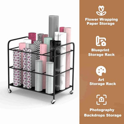 Yoga Mat Holder Organizer Yoga Mat Storage Rack Basket for Home Gym Exercise Workout Equipment Storage Shelf Cart