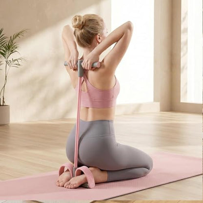 Pedal Resistance Band with Handles, 2026 Upgrade 6-Tube Pedal Resistance Band Multifunction Elastic Yoga Resistance Band for Full Body Workout, Stretching, Waist, Arm, Leg - color: pink