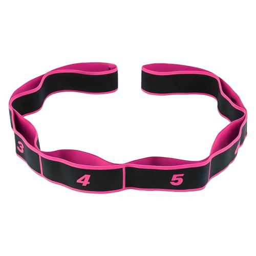 Resistance Exercise Band for Women, 8 Segment Yoga Elastic Strap for Stretching, Pilates Resistance Loop & Leg Stretcher, Tension Pull Rope for Workout, Physical Therapy, Fitness, Home Gym - color: Pink