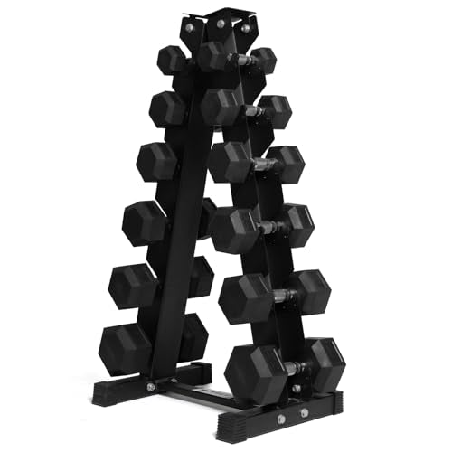 Ritfit 5-650 LBS PVC Encased Hex Dumbbell Sets with Optional Rack for Home Gym, Hand weight with Chrome Handle for Strength Training,Workouts - style: (5+10+15+20+25+35)210LBS SET