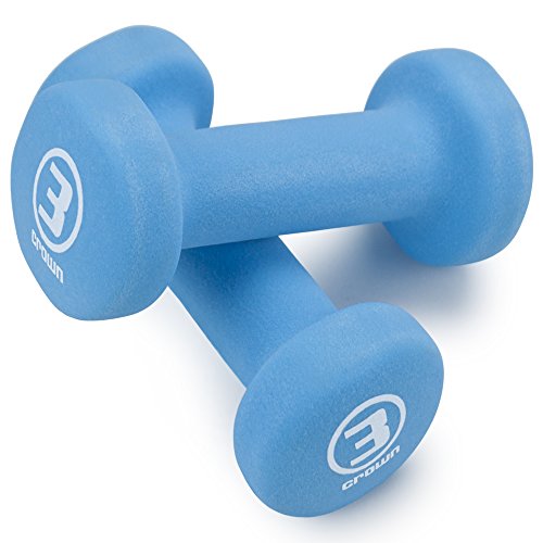 Crown Sporting Goods Neoprene Body Sculpting Hand Weights (1-Pair) - color: Cyan, size: 3-Pound