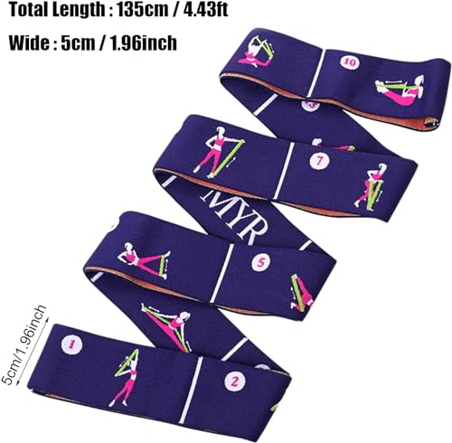 Stretching Strap with Loops, Improve Body Flexibility Elastic Yoga Stretching Strap Backbend Assist Trainer Leg Stretch Strap Home Gym Equipment for Pilates Splits Ballet Dance Gymnastics Rehab