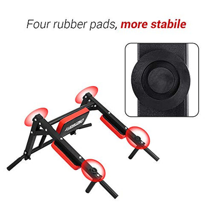 OneTwoFit Multifunctional Wall Mounted Pull Up Bar Chin Up bar Dip Station for Indoor Home Gym Workout, Power Tower Set Training Equipment Fitness Dip Stand Supports to 440 Lbs