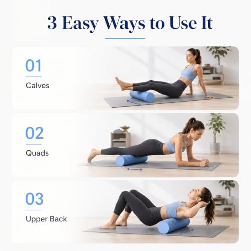 Foam Yoga Column, 2026 Upgrade Eva Long Foam Rollers with Trigger Point, Standard Foam Roller High-Density Massage Roller for Home Gym Travel Muscle Relif (Blue) - color: Blue