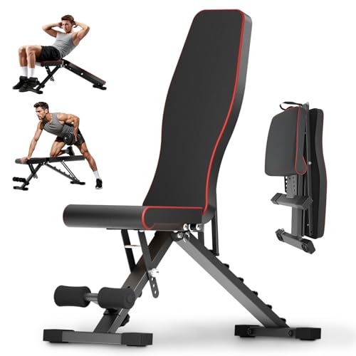 2026 ALSO GO New Adjustable Weight Bench, Workout Benches with Leg Extension, Foldable Incline Decline Bench Press, Roman Chair, Full Body Strength Training Equipment for Home Gym - color: Deep Black